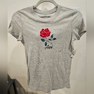 Aeropostale Women's Short Sleeve Top Gray Small NWT